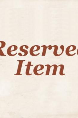 This Is A Reserved Item For Testing Purpose.